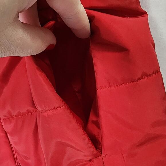 Michael Kors MK Red Full Zip Quilted Puffer Vest, Sleeveless, Pockets, Women's M - Picture 3 of 9